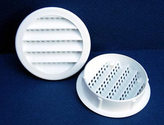 2.5" Round Plastic Vent - White - Package of 4