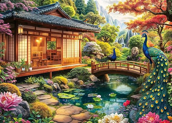 Puzzles 1000 Pieces for Adults jigsaw puzzles for adults-Peacock Manor-1000 Piece Puzzle Classic Educational Games Beautiful Decoration Puzzle