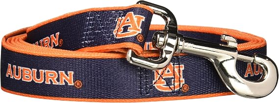 NCAA Auburn Tigers Dog Leash, Medium/Large, Silver