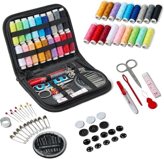 Amazon Basics - Portable Travel Sewing Kits - Large, Black