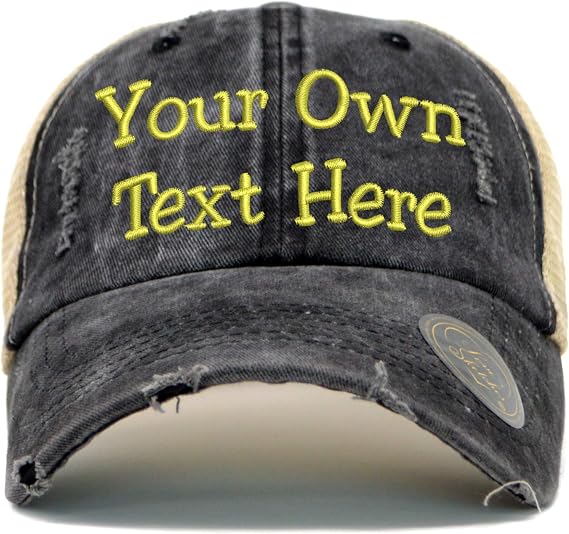 Custom Embroidered Hat Vintage Washed Distressed Trucker Baseball Cap Adjustable Men Women Low Profile Dad Cap