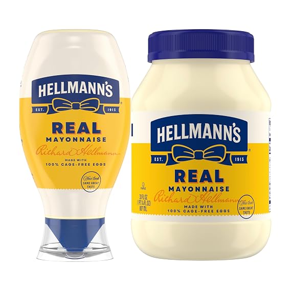 Hellmann's Real Mayonnaise Bundle 2PK, 30oz Jar & 20oz Squeeze Mayo Spread