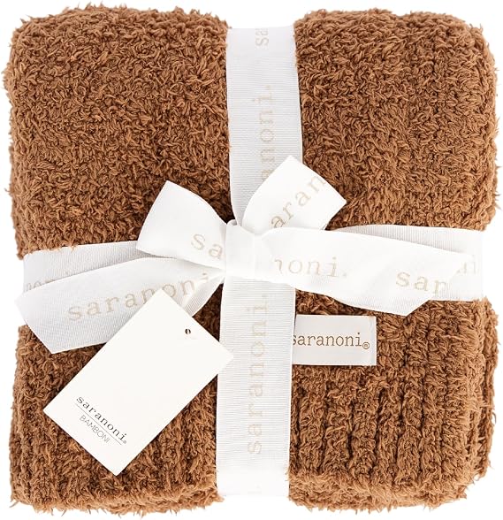 Saranoni Bamboni Luxury Baby Blanket | Cozy & Soft Plush Receiving Blankets | Perfect for Girls & Infant Baby Boy Blankets | Caramel - 30 x 40"