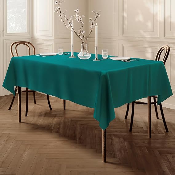 Home Direct Extra Large Rectangular Fabric Tablecloth 140x240cm 55"x94" Teal