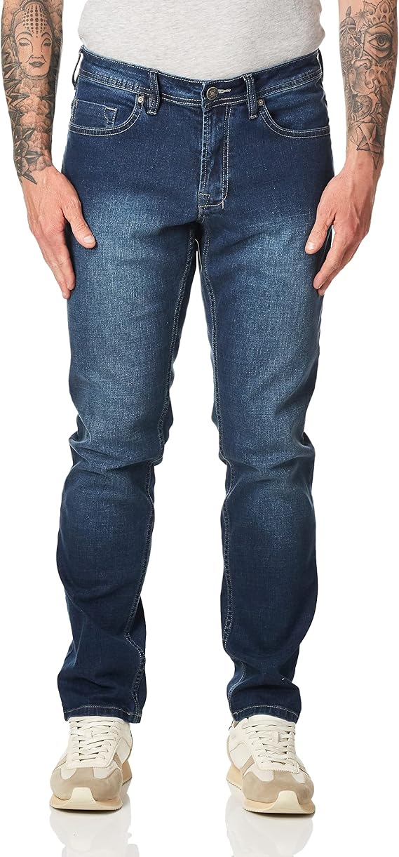 Buffalo David Bitton Men's Jackson-X Straight Fit Jeans for Men (38W x 30L, Dark Blue)