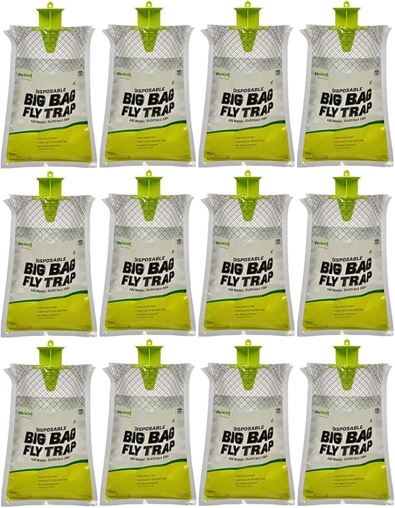 RESCUE! Big Bag Fly Trap Disposable, Outdoor Use - 12 Traps