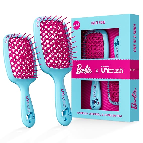 FHI Heat UNbrush Barbie Detangling Brush Duo - One of a Kind - Blue