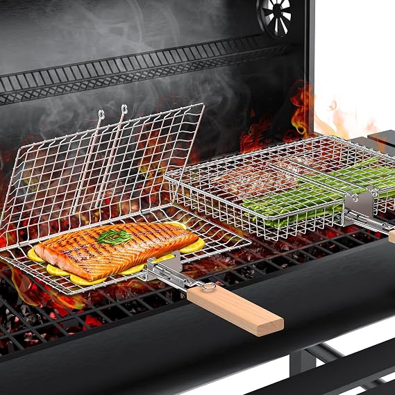 Nesting Grill Baskets Set, BBQ Accessories, Outdoor Camping, Gifts for Men