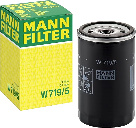 Mann Filter W 719/5 Spin-On Oil Filter Replacement Compatible With VW Volkswagen Golf & GTI (1985-1990), Rabbit (1980-1981), Jetta (1980-1990), Scirocco (1980-1988), Audi S3 Turbo (2000-2010)