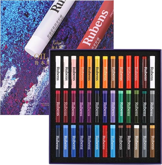 rubens Soft Oil Pastels Set 36 Colors,Creamy Texture for Drawing Blending,Layering,Shading,Oil Pastels for Artists,Students,Teachers & Beginners