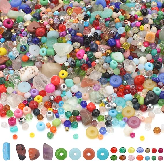 1560pcs Assorted Glass Beads for Jewelry Making Kit, Colorful