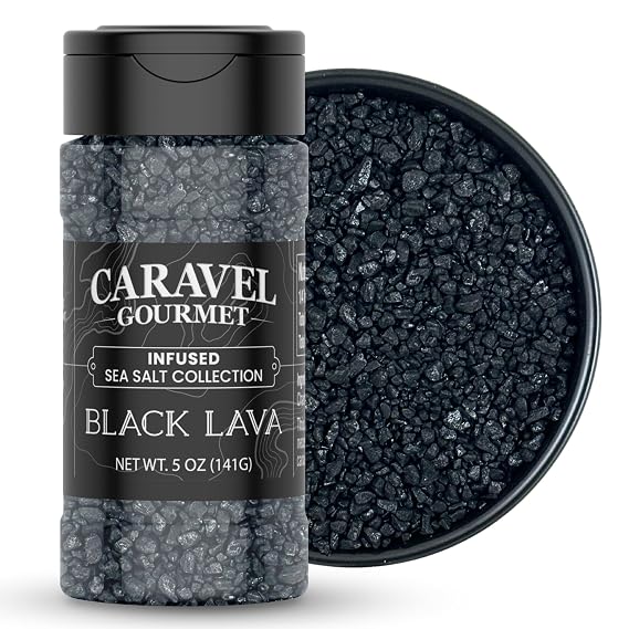 Caravel Gourmet Black Lava Hawaiian Sea Salt, Activated Charcoal, 5 oz