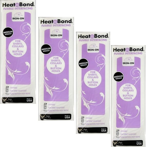 Therm O Web Thermoweb Heat N Bond Medium Weight Iron On Fusible Interfacing White 20 inch x 36 inch 3337 (4-Pack)