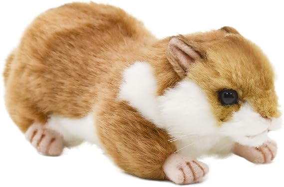 Hansa Plush Lying Brown Hamster 7"