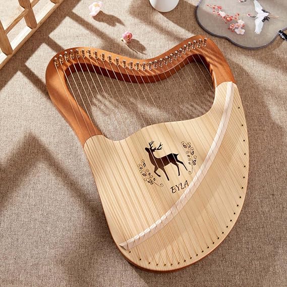 Lyre Harp 24 27 32 String Mahogany Lyre Instrument Orchestral String Instruments With Tuning Wrench Extra Strings Instruction Manual with Carry Bag For Music Lovers,32 String [Energy Class A]