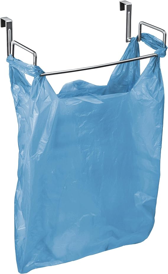 Lynk Over Cabinet Door Organizer - Plastic Bag Holder - Chrome