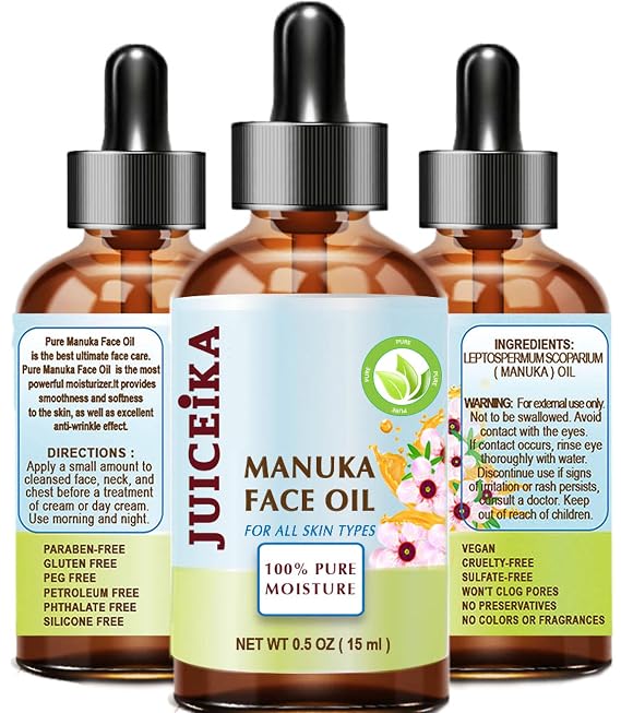 MANUKA OIL Australian 100% Pure. Face Moisturizer Anti-Aging Face Oil for Face, Skin, Hair, Lip and Nail Care 0.5 Fl Oz - 15 ml