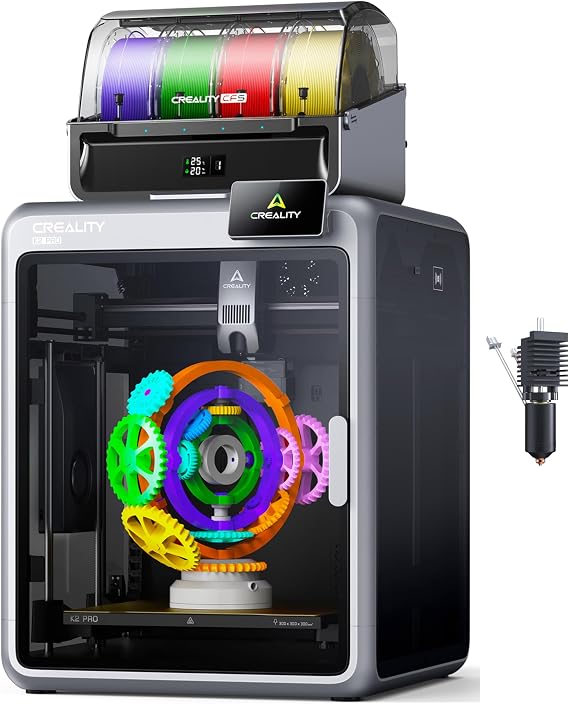 Creality K2 Pro Combo (A) 3D Printer, Multicolor 3D Printer with CFS Bundle with K2 Pro Ceramic Heating Block Kit