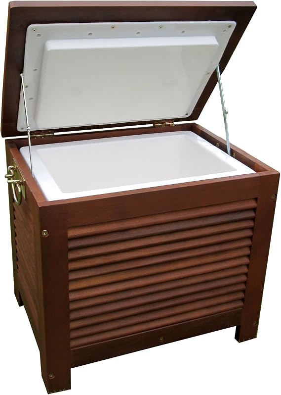 Wooden Patio Cooler with Handles, No Assembly Required