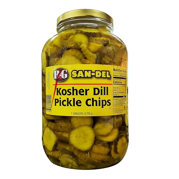 B&G San-Del Kocher Dill Pickle Chips, 1 Gallon
