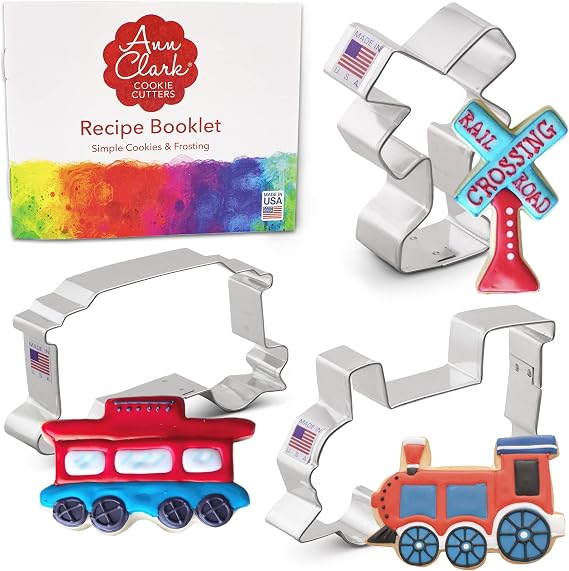 Ann Clark Train Railroad Cookie Cutters Set of 3, Made in USA