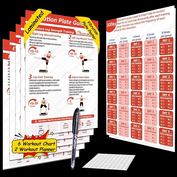 Vibration Plate Exercise Machine Poster, Workout Poster, Exercise Charts