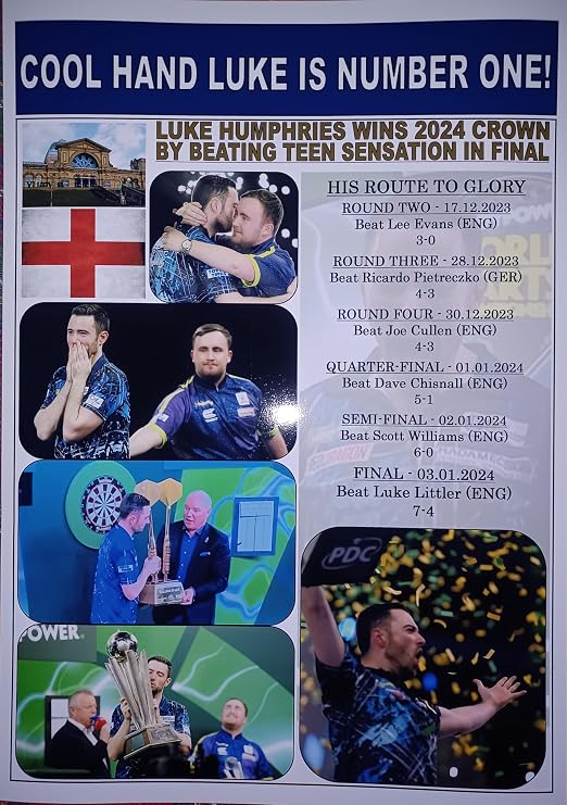 Assorted Luke Humphries 2024 World Darts Champion - souvenir print