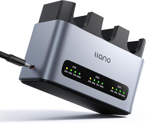 llano 30W LP-E17 Battery Charger: Fast Triple Slot for Canon Camera Batteries for Canon Camera EOS R50 R8 R10 R100 RP T6i T7i T8i T6S SL2 SL3 M3 M5 M6