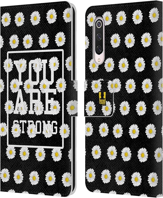 Head Case Designs You Are Strong Everything Daisies Leather Book Wallet Case Cover Compatible For Xiaomi Mi 9 Pro / 5G