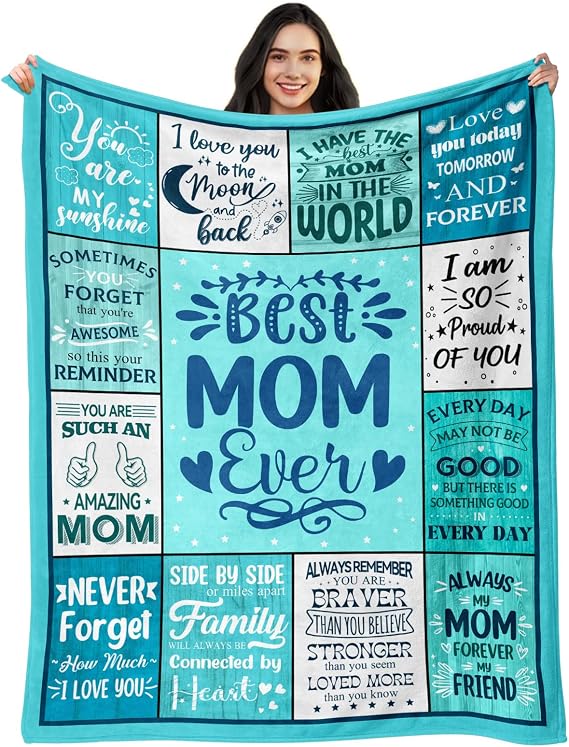 Gifts for Mom from Daughters Son, Best Mom Ever Blanket, 50"X60"