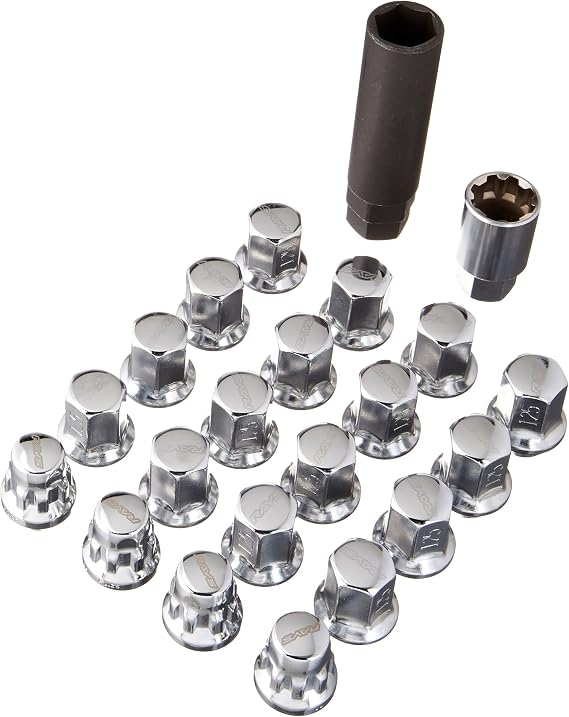 Rays W1712125C Chrome (M12 x 1.25 Thread Size) Hex Lock and Nut Set