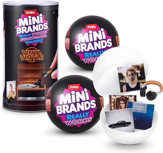 Mini Brands Really Works Vinyl Capsule Series 1 (2 Pack) By ZURU | 8 playable mini vinyls spin & play, music accessories, trending artists, works on Mini Brands Vinyl Player, collector gift