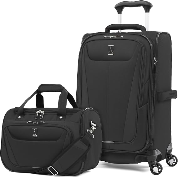 Travelpro Maxlite 5, Black, 2-Piece Set (21/Tote), Maxlite 5 Softside Expandable Spinner Wheel Luggage