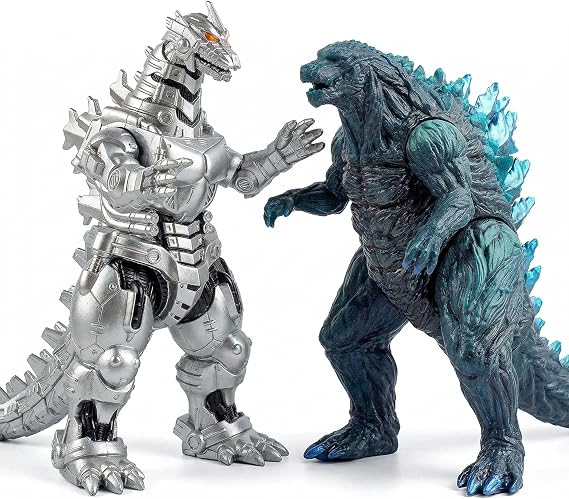 2PCS Big Dragon Earth MechaDragon Figures King of The Monsters - Dragon Figures Kings of The Monsters - 13" & 12" Head-to-Tail, Large Movable Joints Action Movie Series Soft Vinyl