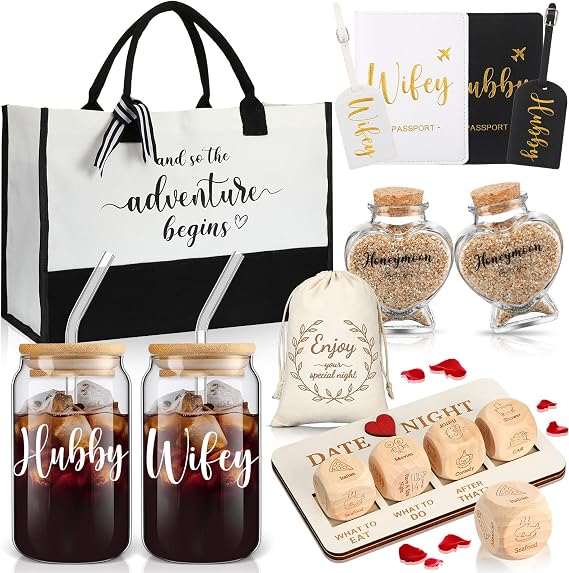 16 Pcs Wedding Gifts for Couple 2026 Honeymoon,Hubby and Wifey