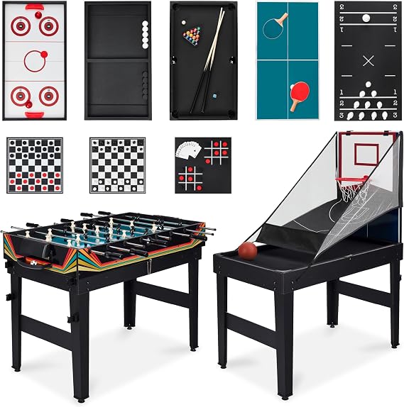 Best Choice Products 13-in-1 Combo Game Table for Kids & Adults, Natural