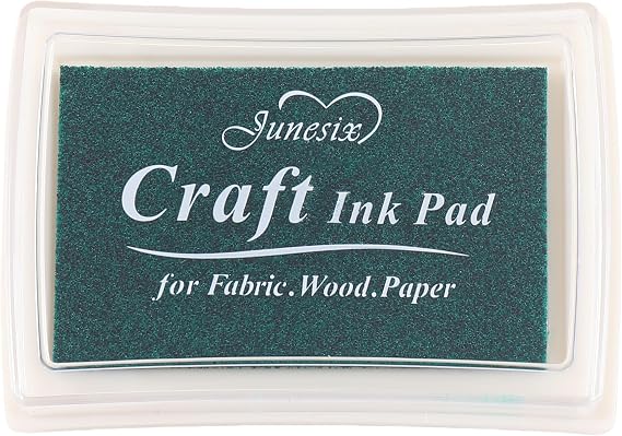 Craft Ink Stamp Pad for Paper Wood Fabric 15 Colors Available for Rubber Stamps (Blackish Green)