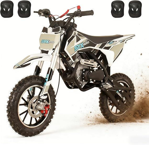 SYX MOTO 60cc Dirt Bike, 4-Stroke Kids Dirt Bike, Gas Powered Off-Road Mini Motorcycle with Kill Swich, Top Speed 21.75 Mph, Maximum Weight Capacity 143 lbs, EPA Approved (Black)