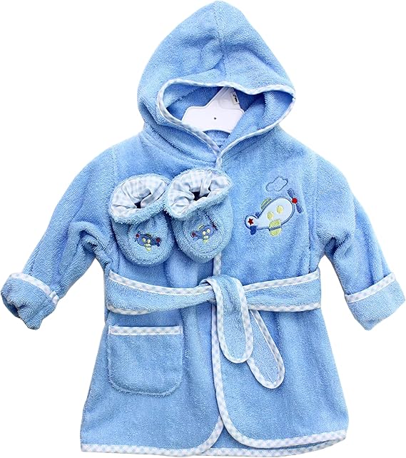 Spasilk 100% Cotton Hooded Terry Bathrobe with Booties Baby Girl Gifts Baby Boy Gifts Shower Gift