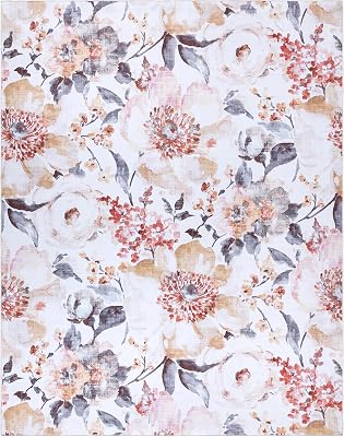 Gertmenian Indoor Boho Area Rug - 8x10 Large, Non Slip, Super Strong, Ideal for High Traffic Areas in Bedroom, Living Room, Kitchen - Ivory, Taupe, 28620
