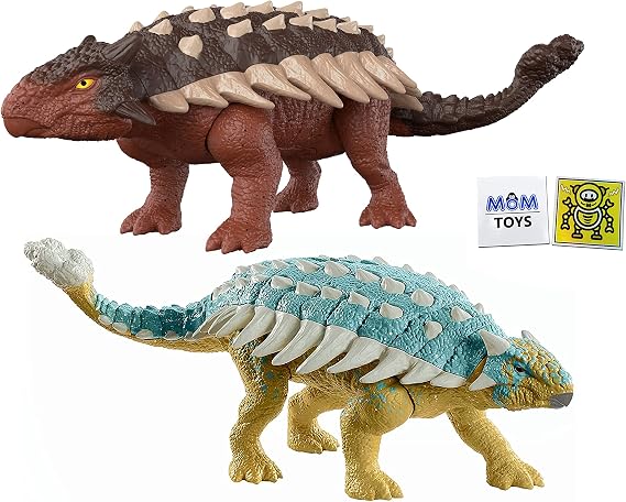 Jurassic World Ankylosaurus Bumpy Large Dinosaur 2 PACK Action Figures Dino Kids Gift Bundle with 2 My Outlet Mall Stickers
