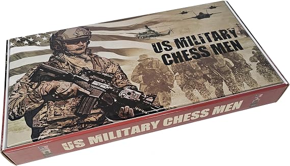US Military 16 Piece Chess Men Set Army Navy Air Force Marines - Board Separate Air Force