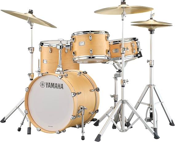 Yamaha Tour Custom Bop Kit Shell Pack with 18 Bass Drum, 14 Floor Tom and 12" Tom in Butterscotch Satin for Working Gigging Drummers (TMP8F3BTS)