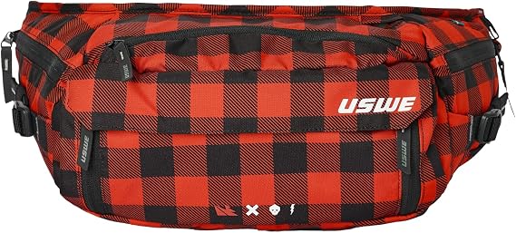 USWE Adjustable Waist Hip Pack Belt, Fanny Pack, Lightweight, Bounce-Free Fit, Zippered Storage Pockets for MTB, Enduro, Hiking, Hydration Bladder Compatible (Not Included)