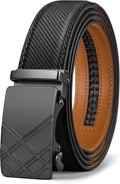 BULLIANT Men's Belt, Leather Ratchet Belt for Men Dress 1 3/8,Trim to Fit