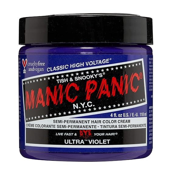 Manic Panic Semi Permanent Violet Hair Dye, Ultra Violet, 4 oz