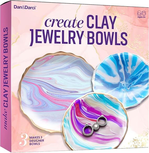 Craft 'n Clay - Jewelry Dish Making Kit for Kids 8-14 Years - DIY Crafts | Best DIY Arts & Crafts Kits - Birthday Gifts - Creative Toys for Preteen & Teenagers - Girl Birthday Gift Ideas for Ages 8-12