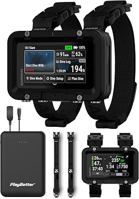 Garmin Descent X50i Premium Dive Computer Bundle - 3 Touchscreen Display, 20 ATM Dive-Rated with Leakproof Buttons with PlayBetter 5000mAh Portable Charger, Carrying Case, Nylon Straps & More