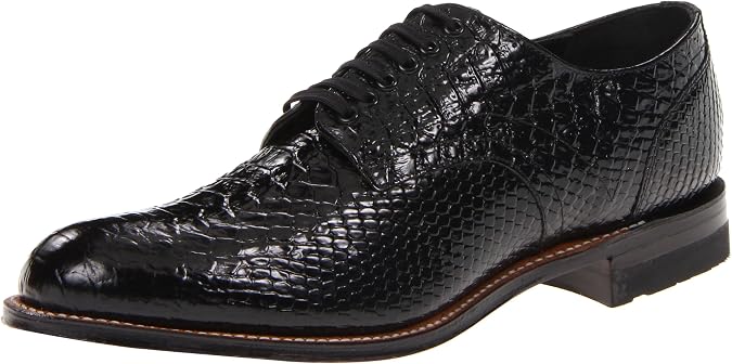 STACY ADAMS mens Madison oxfords shoes, Black Snakeskin - 55, 8 US