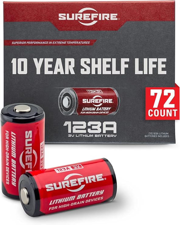 SureFire CR123A 3V Lithium Battery - 12 Pack SF123A Batteries